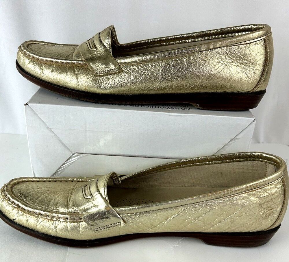SAS Tripad Comfort Gold Leather Loafers 7.5M